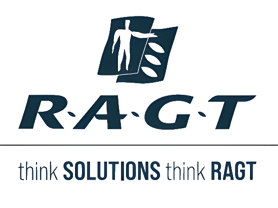 Logo RAGT on the footer Think Solutions, think RAGT